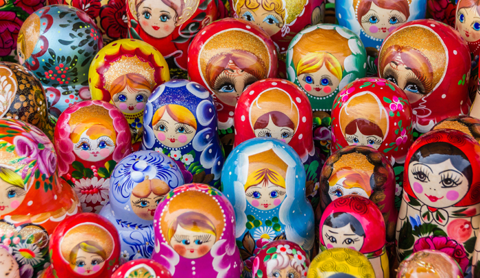 Matrioska, mamushka o muñeca rusa, uno de los regalos más típicos que se compran en este país.