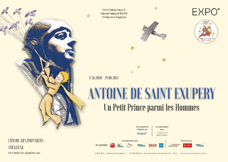 Cartel de la exposición dedicada a Antoine de Saint Exupéry