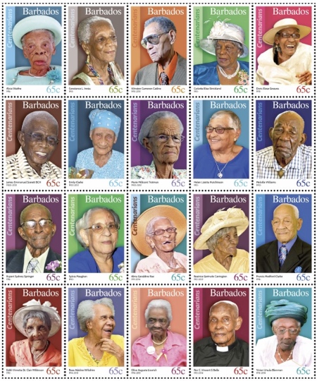 Colección de sellos para rendir homenaje a los centenarios de Barbados