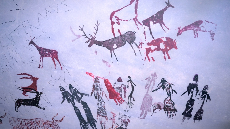Pinturas rupestres del yacimiento de la Roca de los Moros o Cuevas del Cogul.