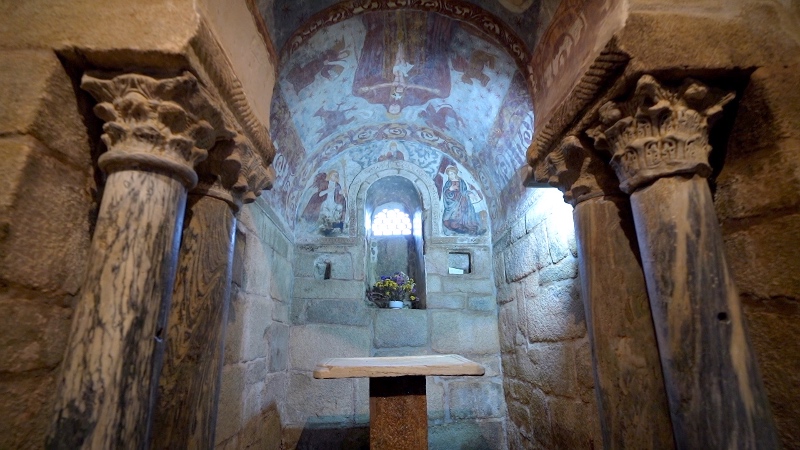 Santa Comba de Bande, según muchos historiadores la iglesia visigoda más antigua de España.
