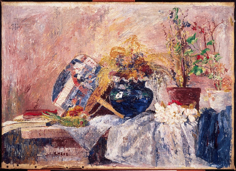 Bodegón con jarrón y abanico, 1889. Propiedad privada.
