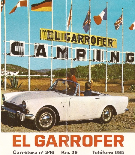 Publicidad de los años sesenta del Camping Garrofer (extraída de su fanpage de Facebook).