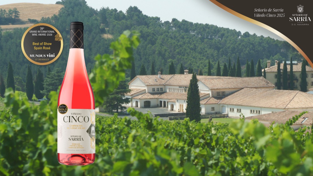 Señorío de Sarría Viñedo Cinco 2025, elegido mejor vino rosado de España en MUNDUS VINI Señorío de Sarría Viñedo Cinco 2025, elegido mejor vino rosado de España en MUNDUS VINI